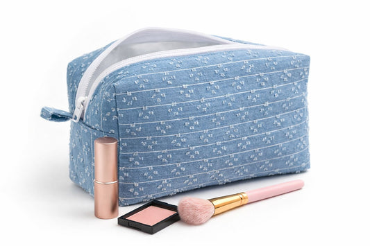 Denim make-up bag
